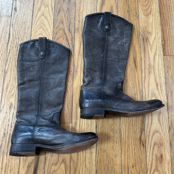 Frye Melissa Button Tall Riding Boot in Slate Size 8.5B